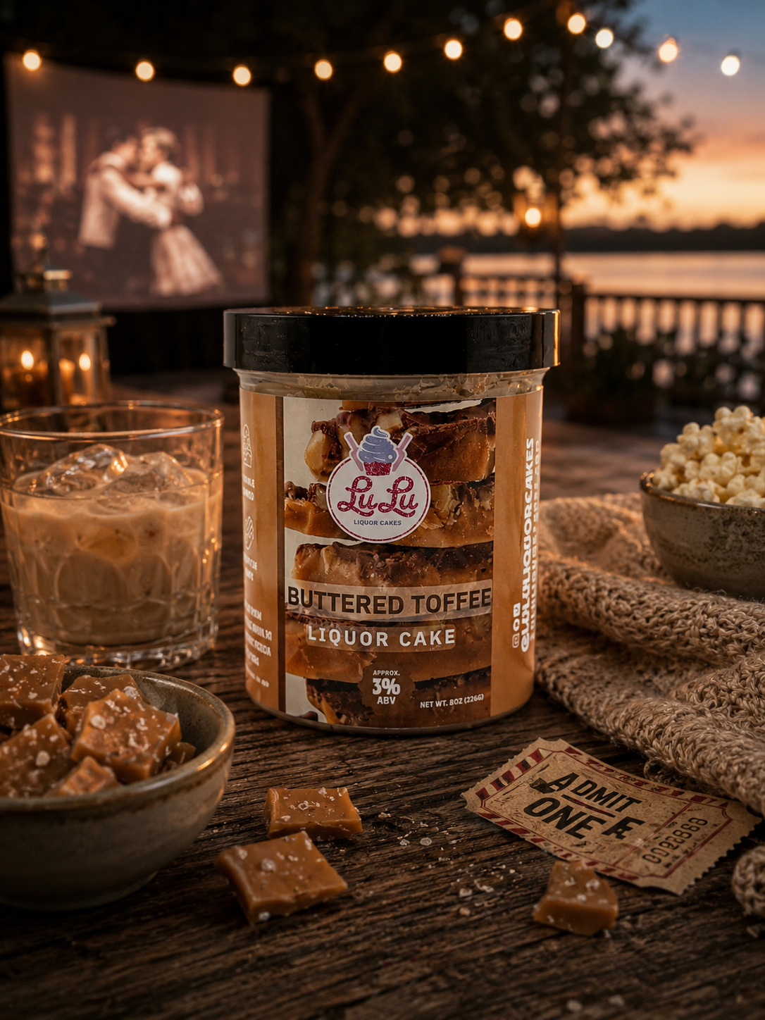 Buttered Toffee Liquor Cake Jar