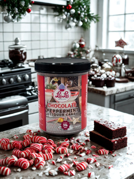 Chocolate Peppermint Liquor Cake Jar