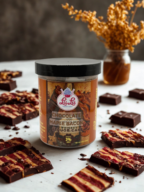 Chocolate Maple Bacon Liquor Cake Jar