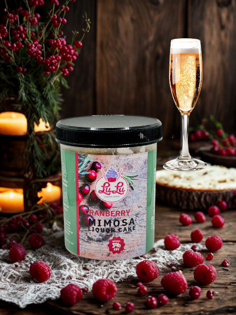 Cranberry Mimosa Liquor Cake Jar