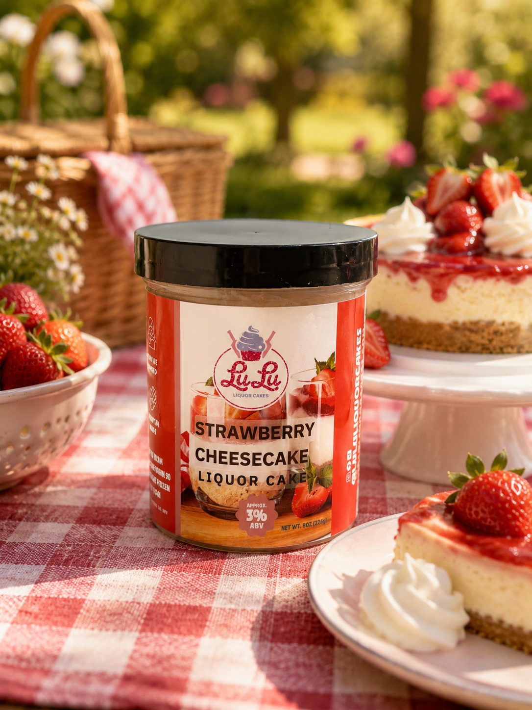 Strawberry Cheesecake Liquor Cake Jar