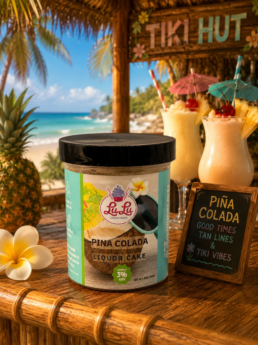 Pina Colada Liquor Cake Jar