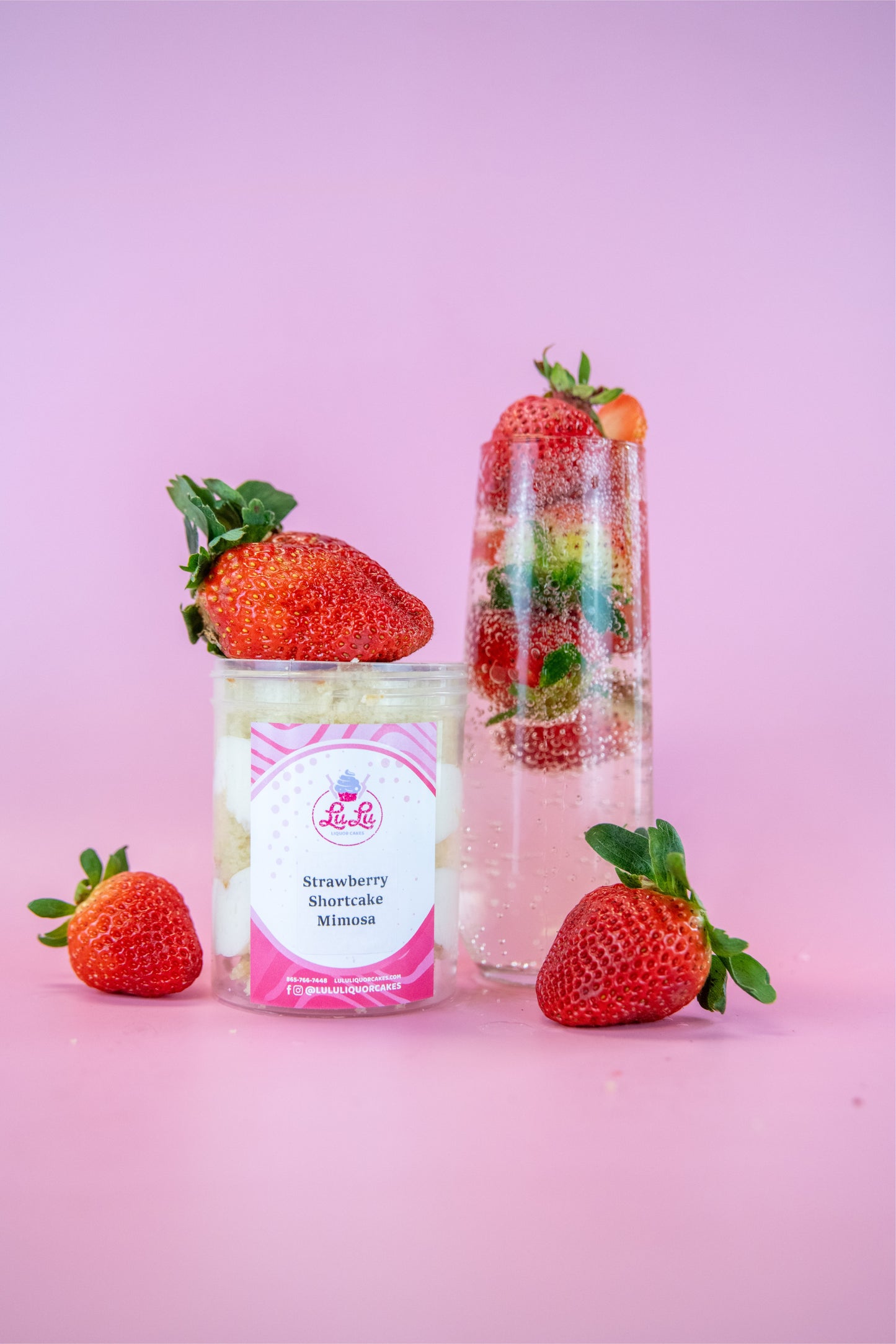 Strawberry Shortcake Mimosa Liquor Cake Jar