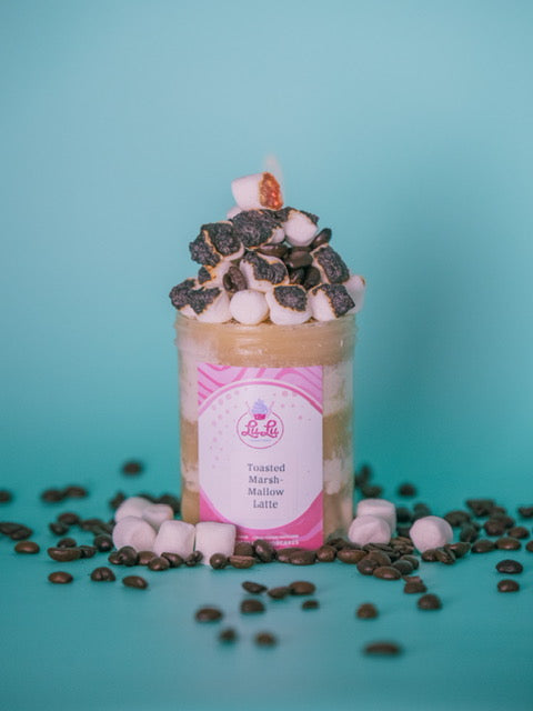 Toasted Marshmallow Latte Liquor Cake Jar