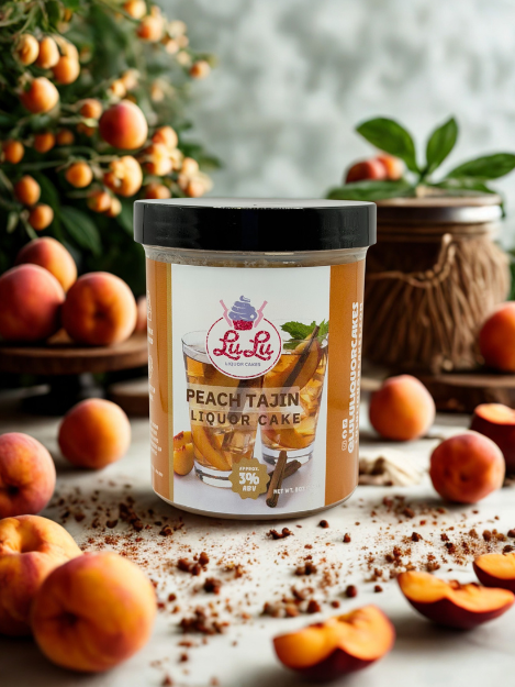 Peach Tajin Liquor Cake Jar