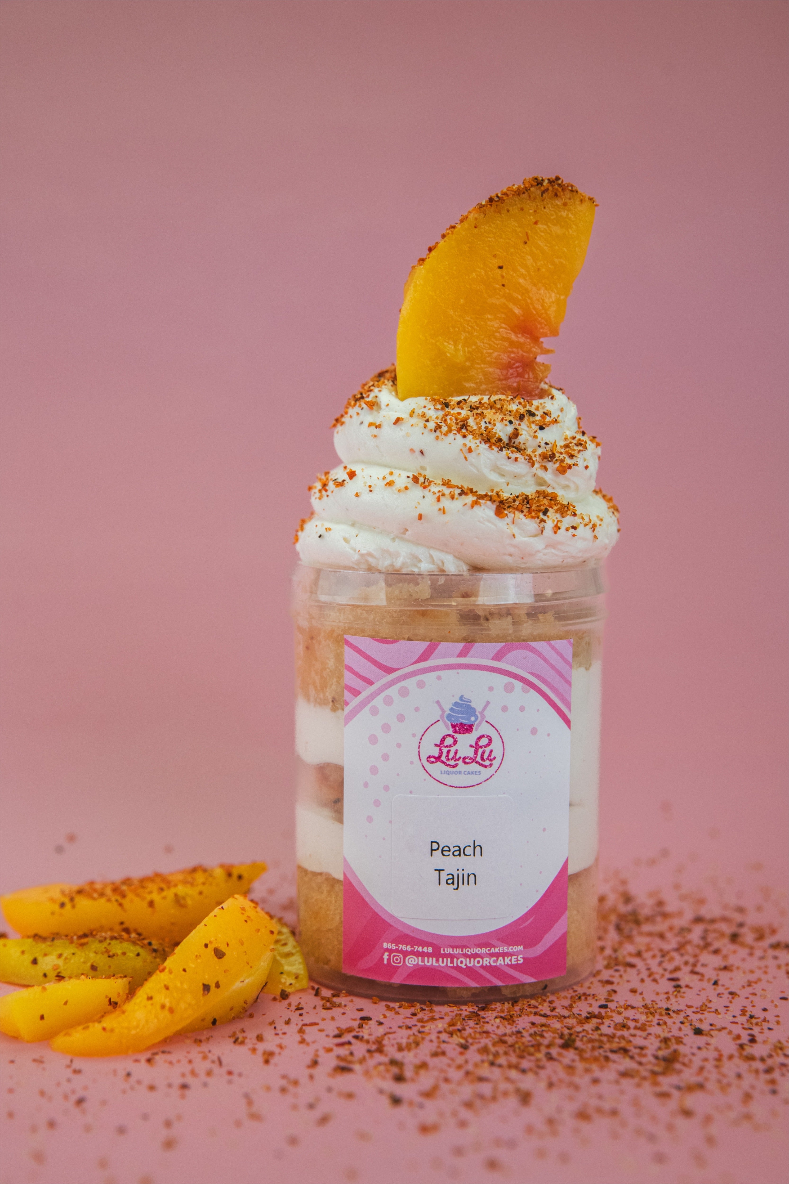 Tajin Peach Liquor Cake Jar – Lulu Liquor Cakes | Knoxville, TN – Lulu ...