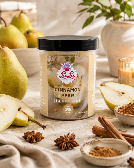 Cinnamon Pear Liquor Cake Jar