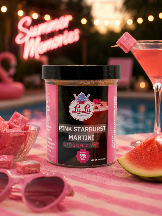 Pink Starburst Martini Liquor Cake Jar