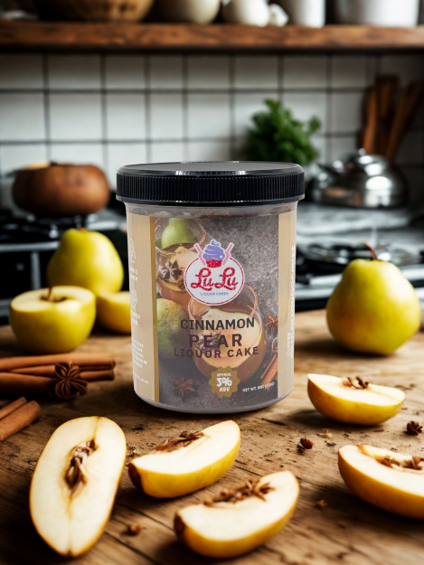 Cinnamon Pear Liquor Cake Jar