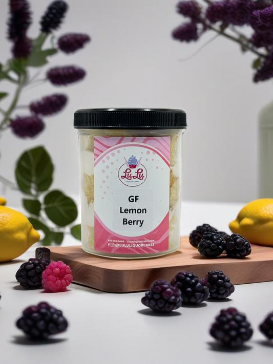 GLUTEN FREE Lemon Berry Liquor Cake Jar