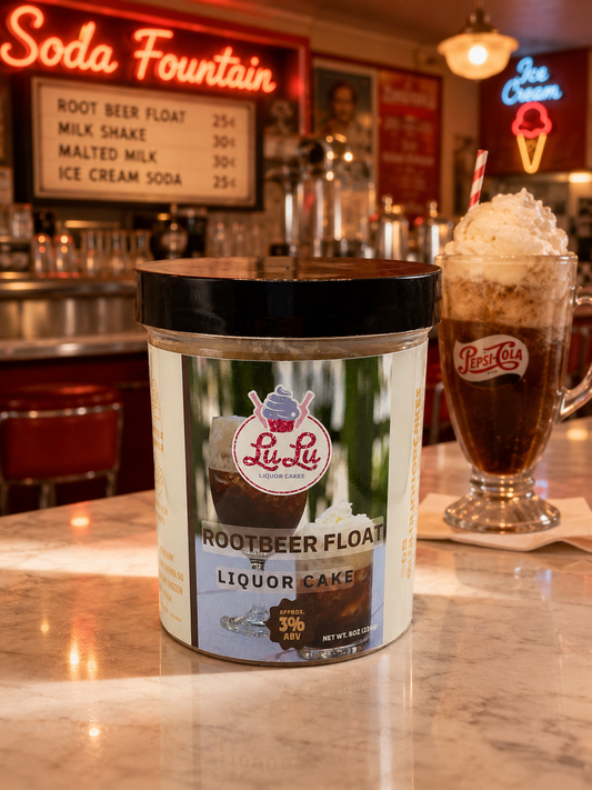 Rootbeer Float Liquor Cake Jar