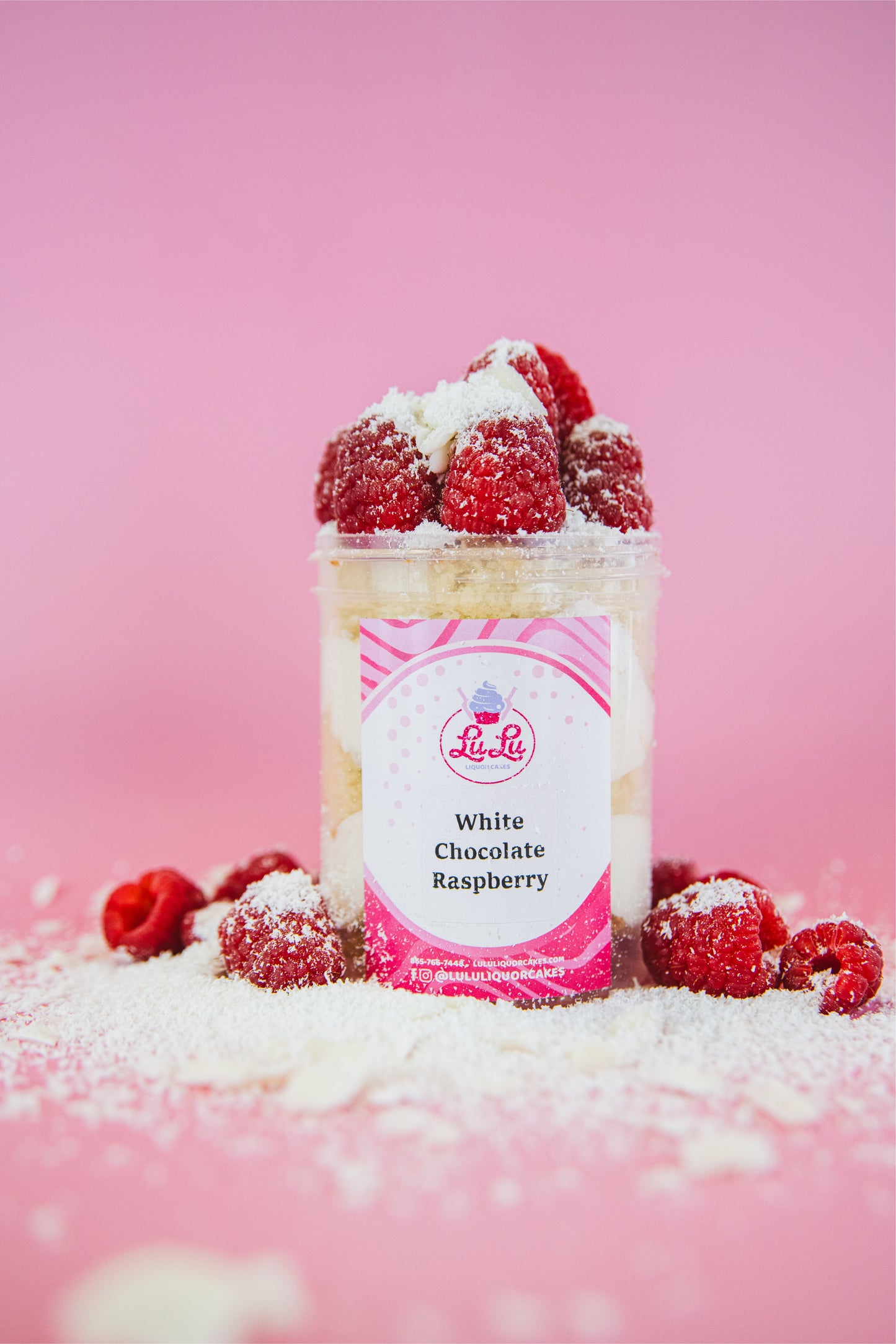 White Chocolate Raspberry Liquor Cake Jar