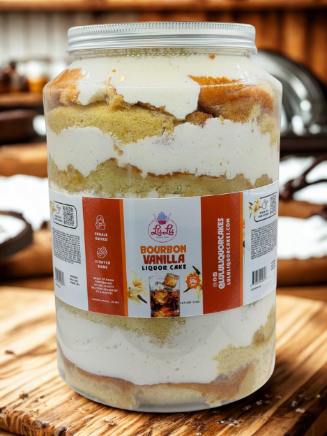 ONE GALLON Bourbon Vanilla Liquor Cake Jar