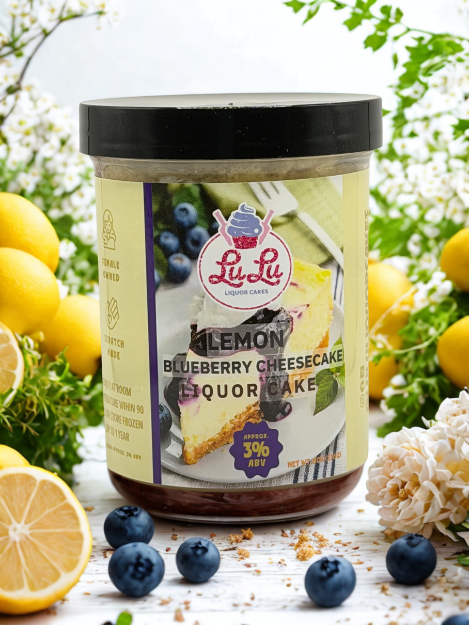 Lemon Blueberry Cheesecake Liquor Cake Jar