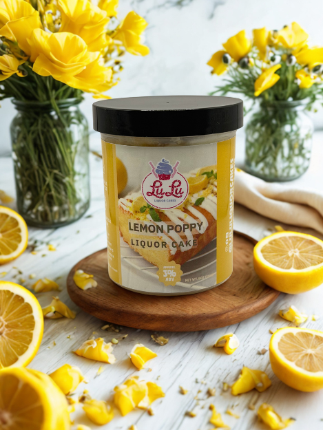 Lemon Poppy Liquor Cake Jar