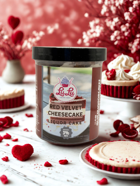 Red Velvet Cheesecake Liquor Cake Jar