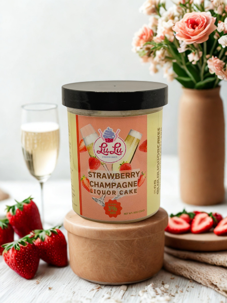 Strawberry Champagne Liquor Cake Jar