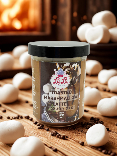 Toasted Marshmallow Latte Liquor Cake Jar