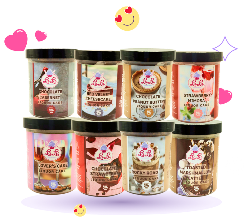 Eight boozy cake jars. Eight irresistible moments.