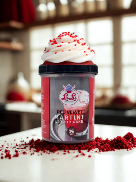 Red Velvet Martini Liquor Cake Jar